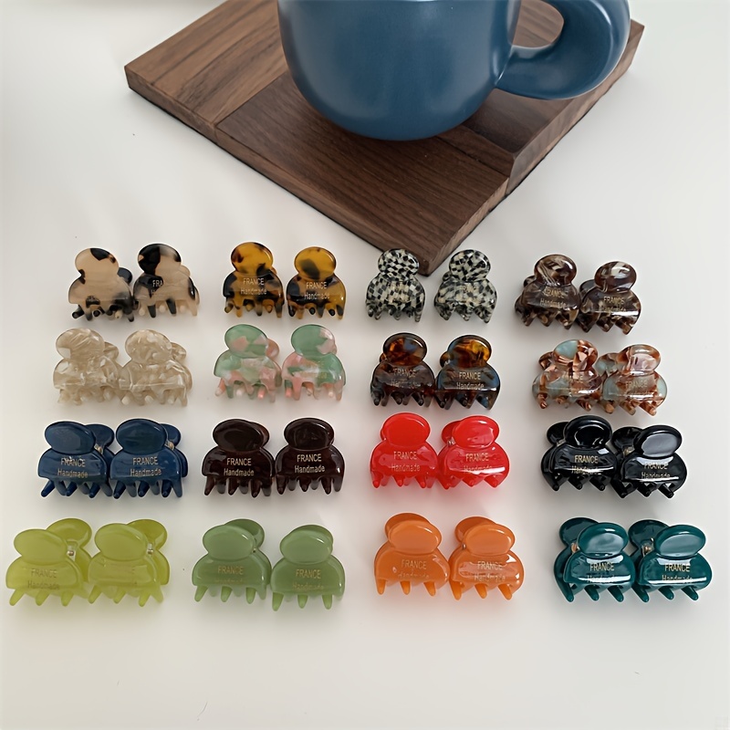 Hair Claw Clip Set - 2 Stks/set Mini Acetaat Haarklauw Zijspelden