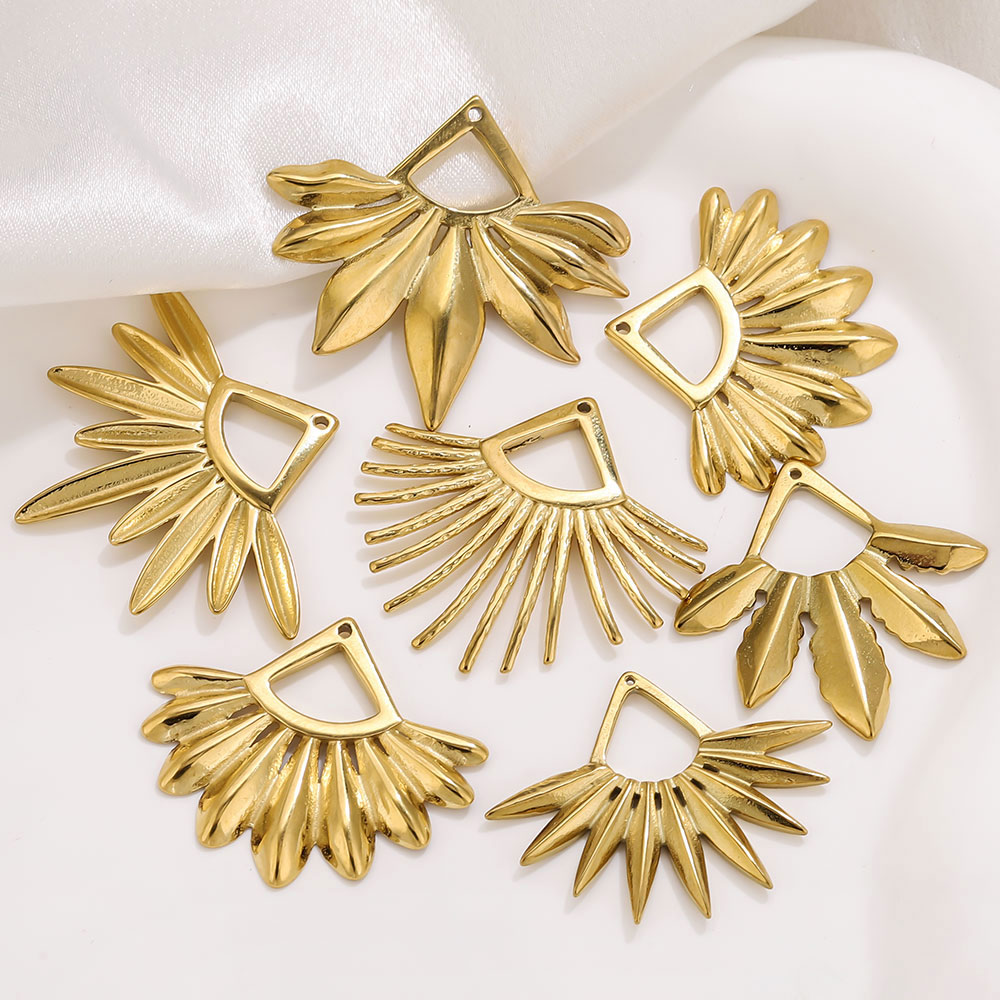 Tassel Earrings Boho - 2 stuks roestvrijstalen waaiervormige oorbelbedels Boho