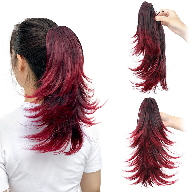 Hair Claw Clip Set - 14 inch synthetisch kort krullend gelaagd