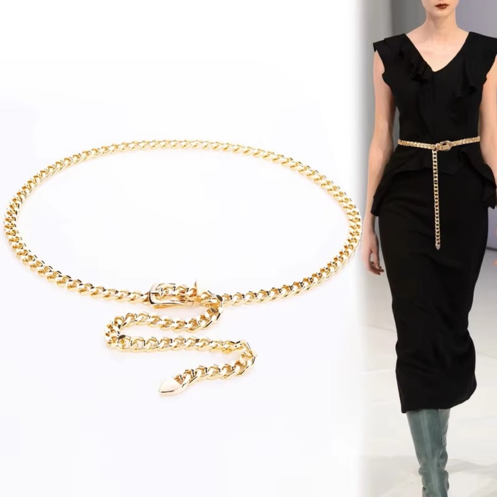 Women'S Jeans Accessories Chain - Eenvoudige metalen kettingriemen Lange kwast Tailleketting