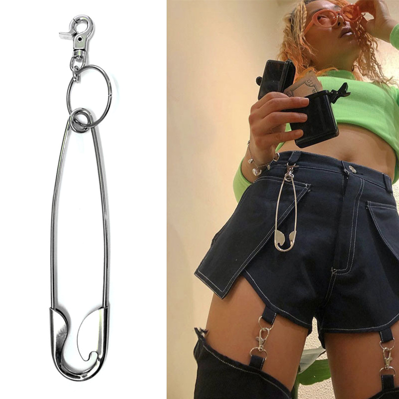 Women'S Jeans Accessories Chain - Punk Grote Roestvrijstalen Veiligheidsspeld Metalen Hanger