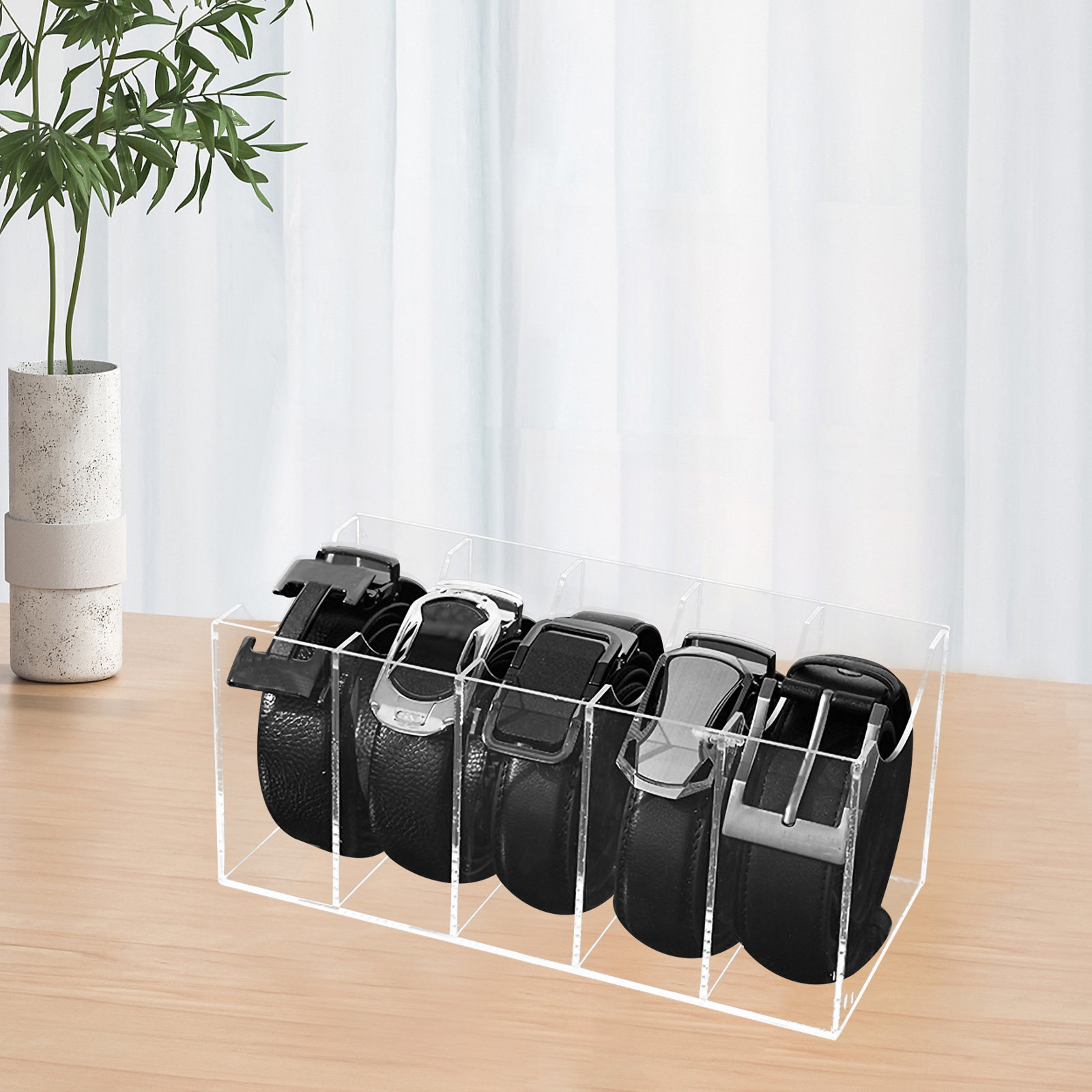 Women Accessories Box - 5-vakken transparante riemenorganizer van acryl, opbergdoos