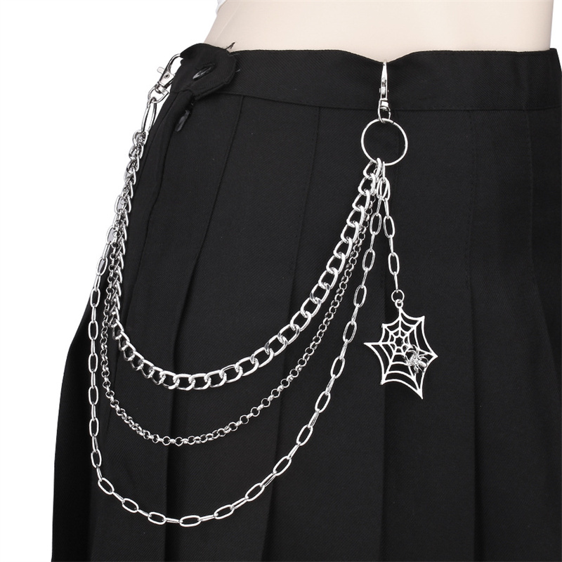 Women'S Jeans Accessories Chain - Halloween Geschenken Sleutelhanger Punk Zwart Zilver