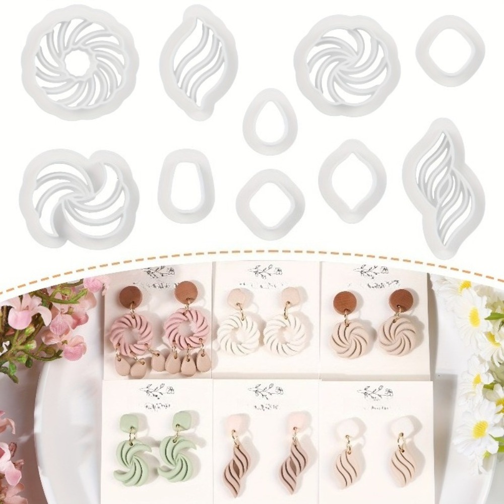 Tassel Earrings Boho - 10 stuks Boho Swirl Polymeerklei Oorbelvormpjes