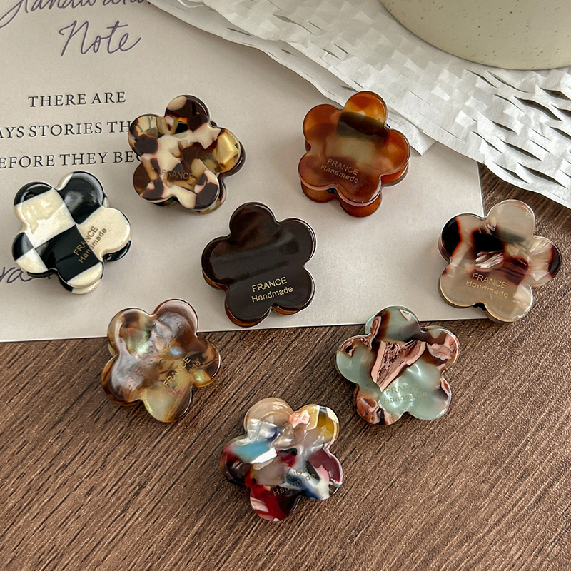 Hair Claw Clip Set - 8 stks/set schattige bloemacetaat haarclips voor