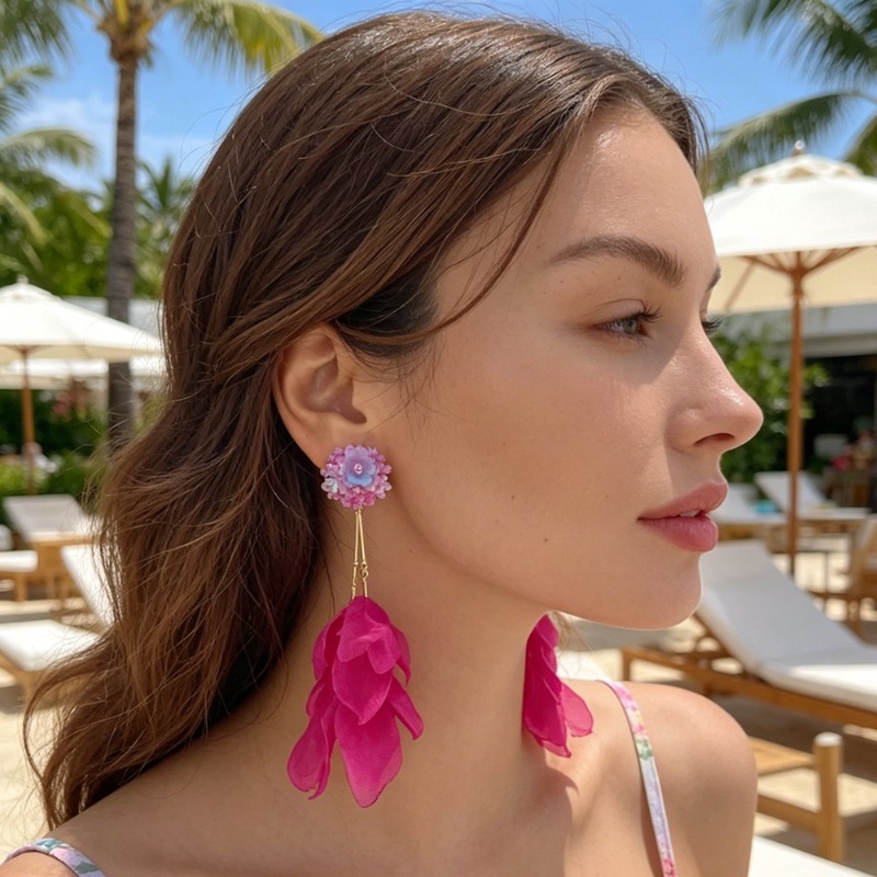 Tassel Earrings Boho - Nieuwe mode bloem kwast clip-on oorbellen