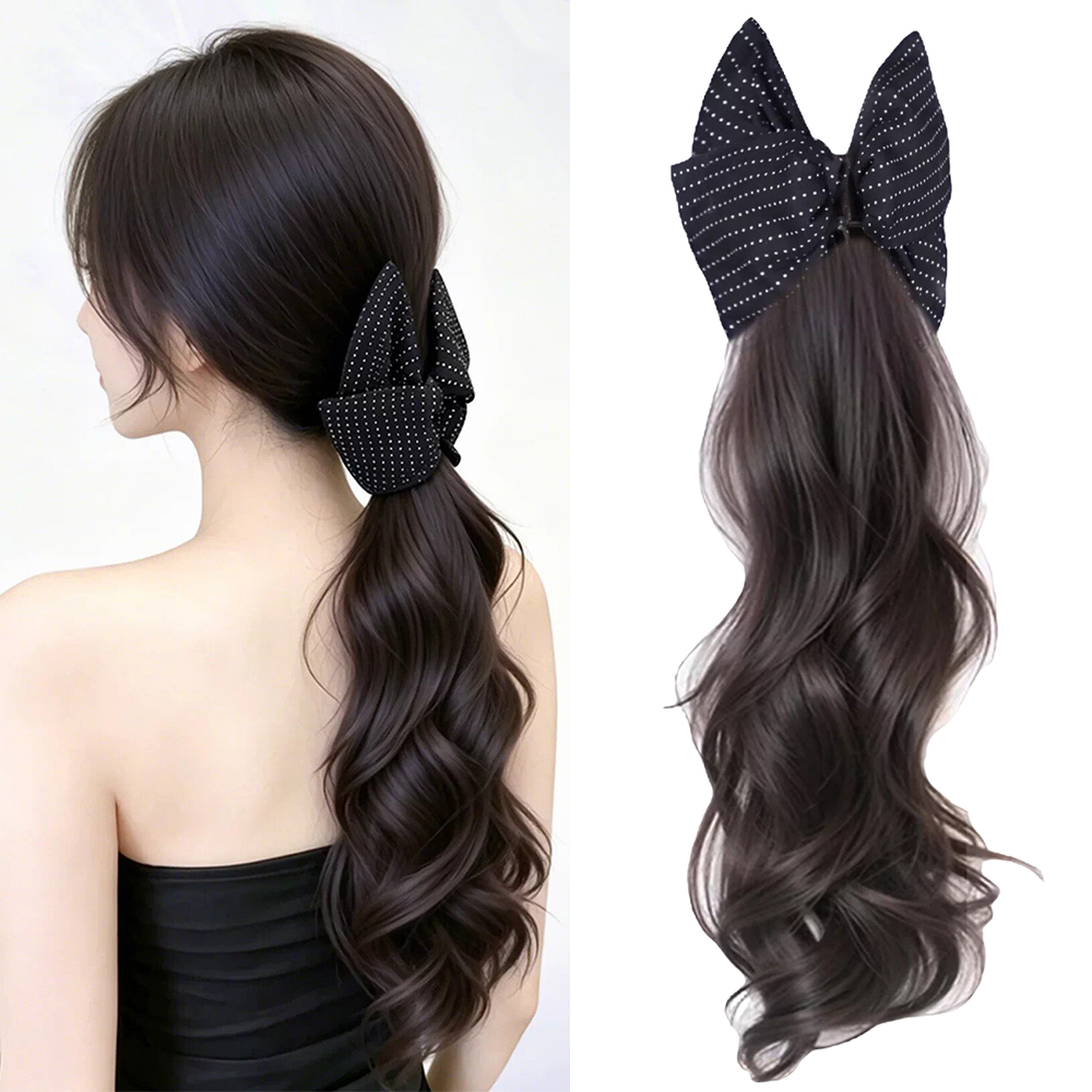 Hair Claw Clip Set - Bow Claw Clip Synthetische paardenstaart haarstukje