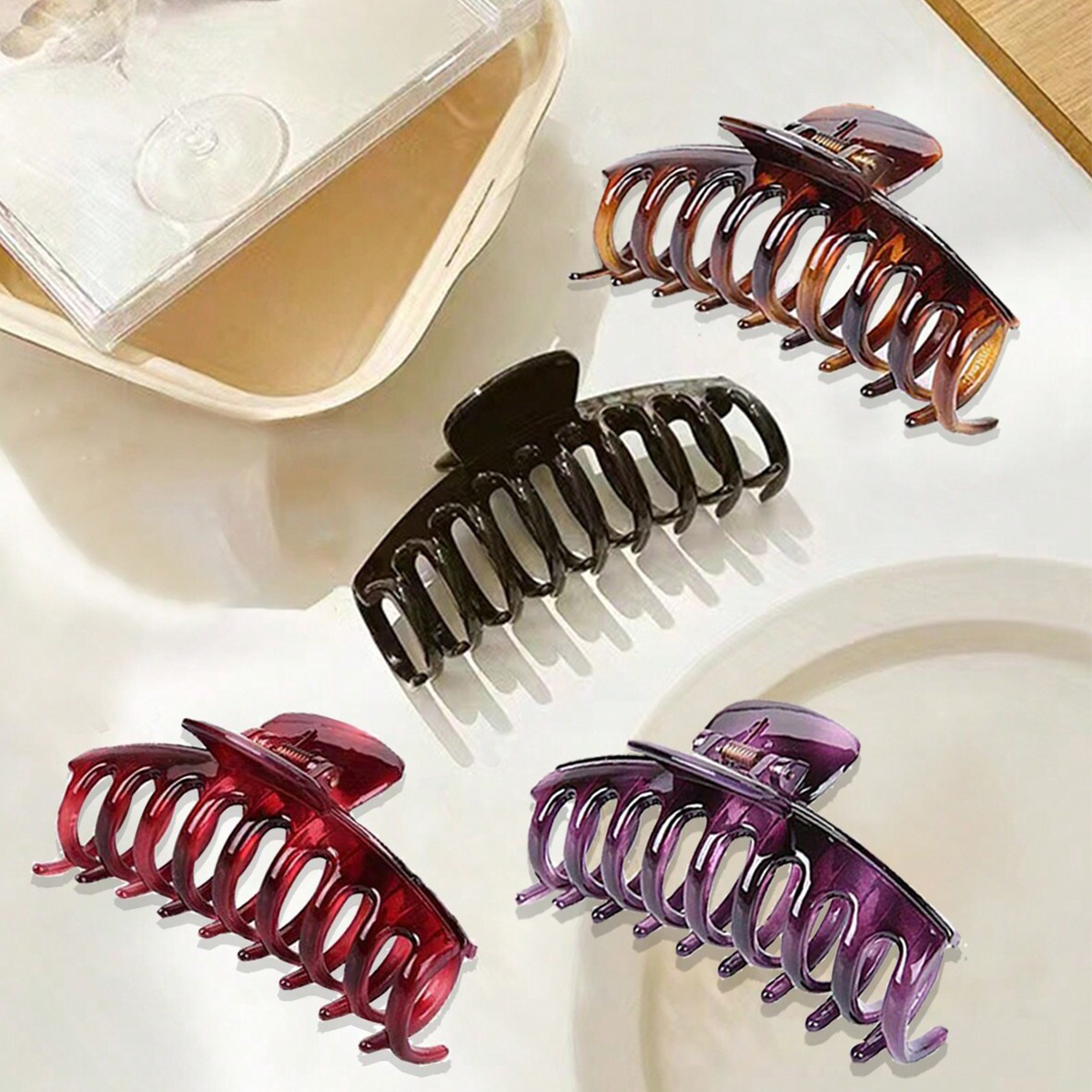 4 Stuks Meerkleurige Harsbloem - Hair Claw Clip Set recensie en prijs