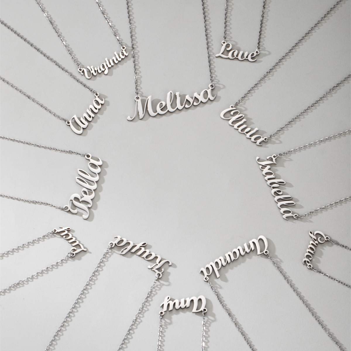 1 stalen Engelse naamketting,  - Women Accessories Name In English recensie en prijs