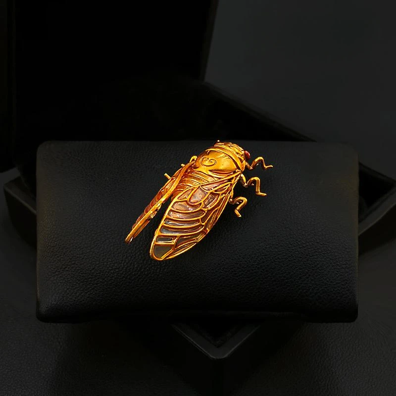 Gouden Cicade Broche met Mooie - Women Accessories Meaning recensie en prijs